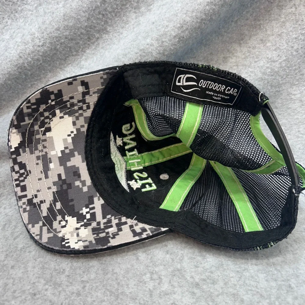 Fishing Pro Staff Kids Camo Outdoor Cap Trucker Hat Snapback Digital Camo Youth